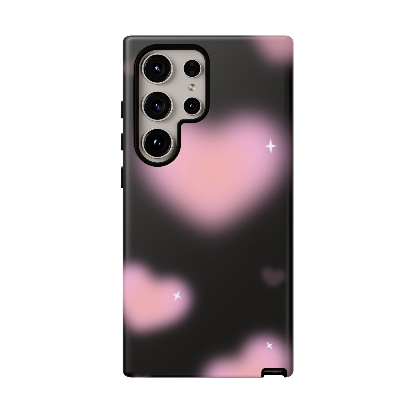 Black and Pink Blurry Heart Phone Case