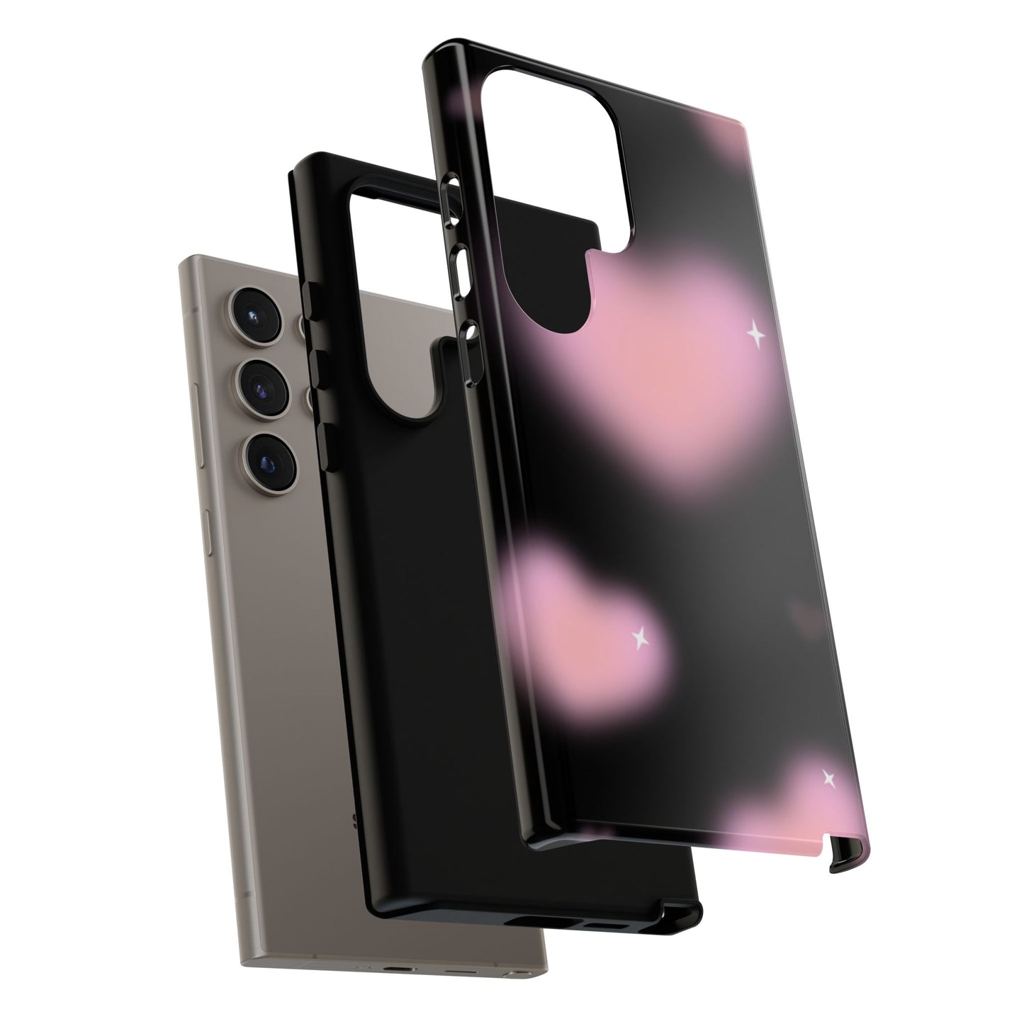 Black and Pink Blurry Heart Phone Case