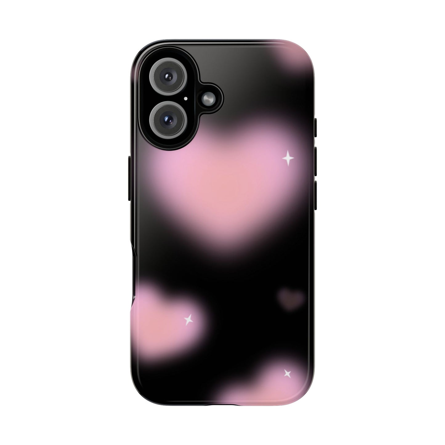 Black and Pink Blurry Heart Phone Case