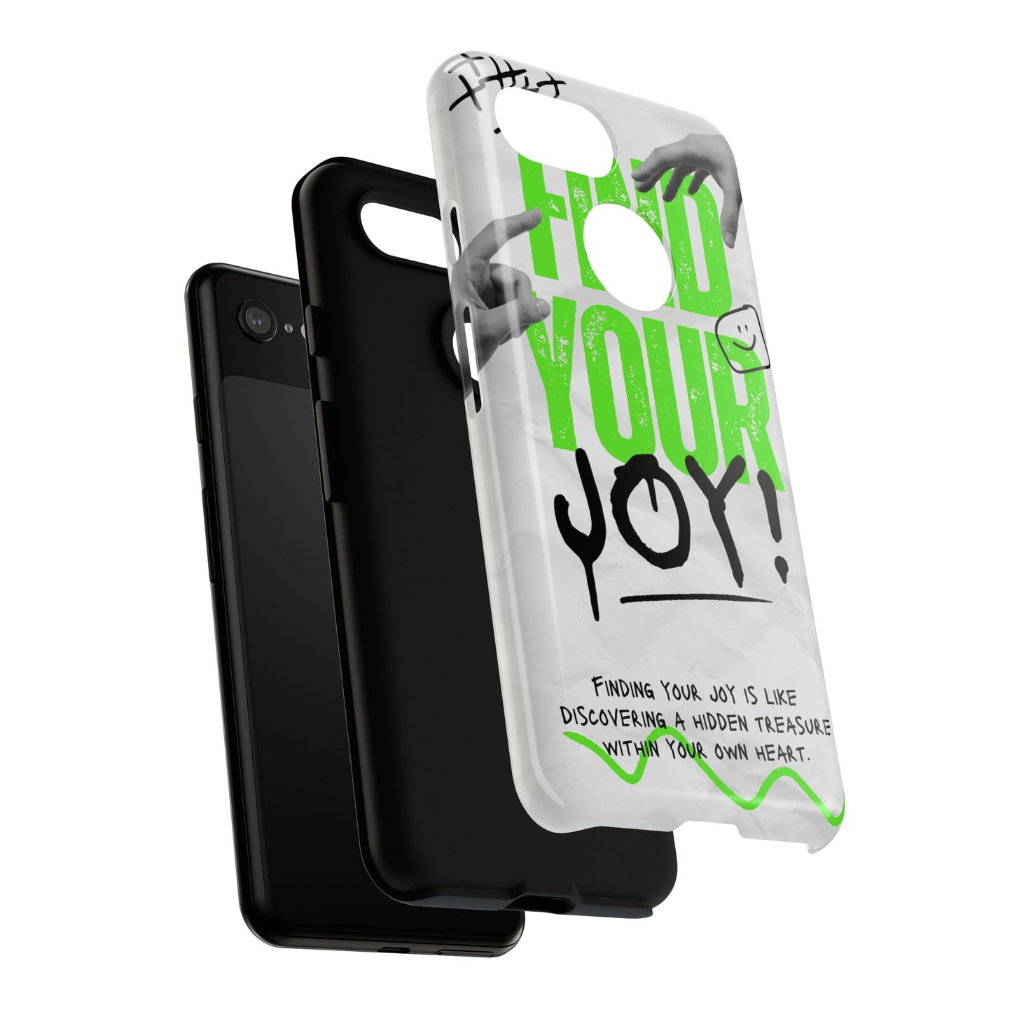 White Green Grunge Find Your Joy Phone Case