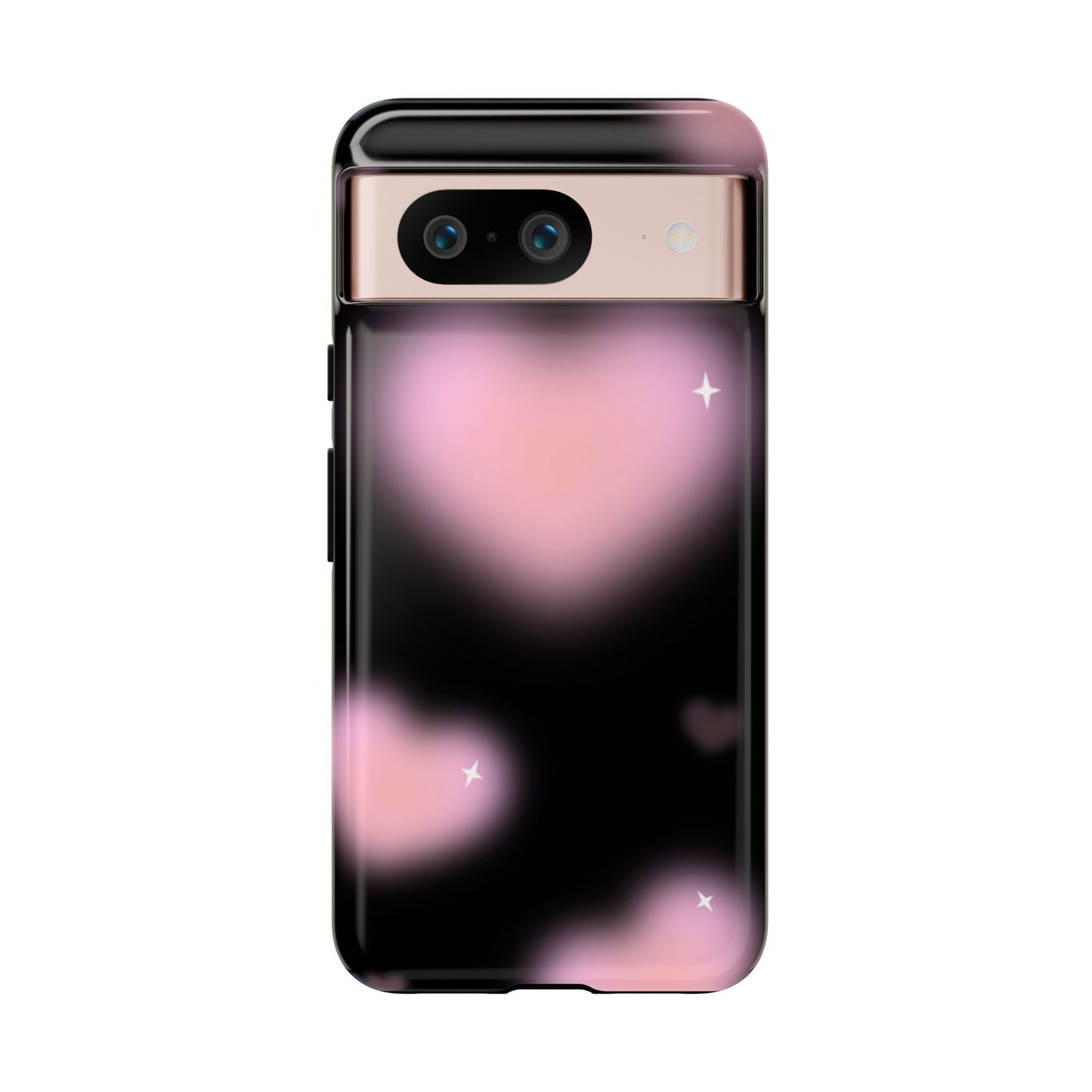 Black and Pink Blurry Heart Phone Case