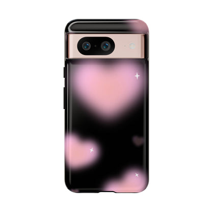 Black and Pink Blurry Heart Phone Case