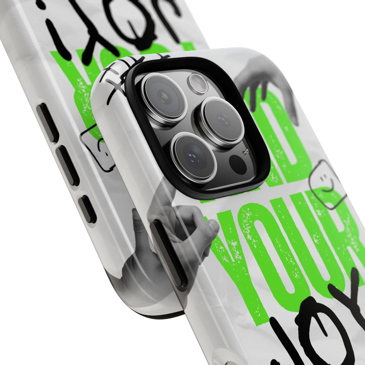 White Green Grunge Find Your Joy Phone Case
