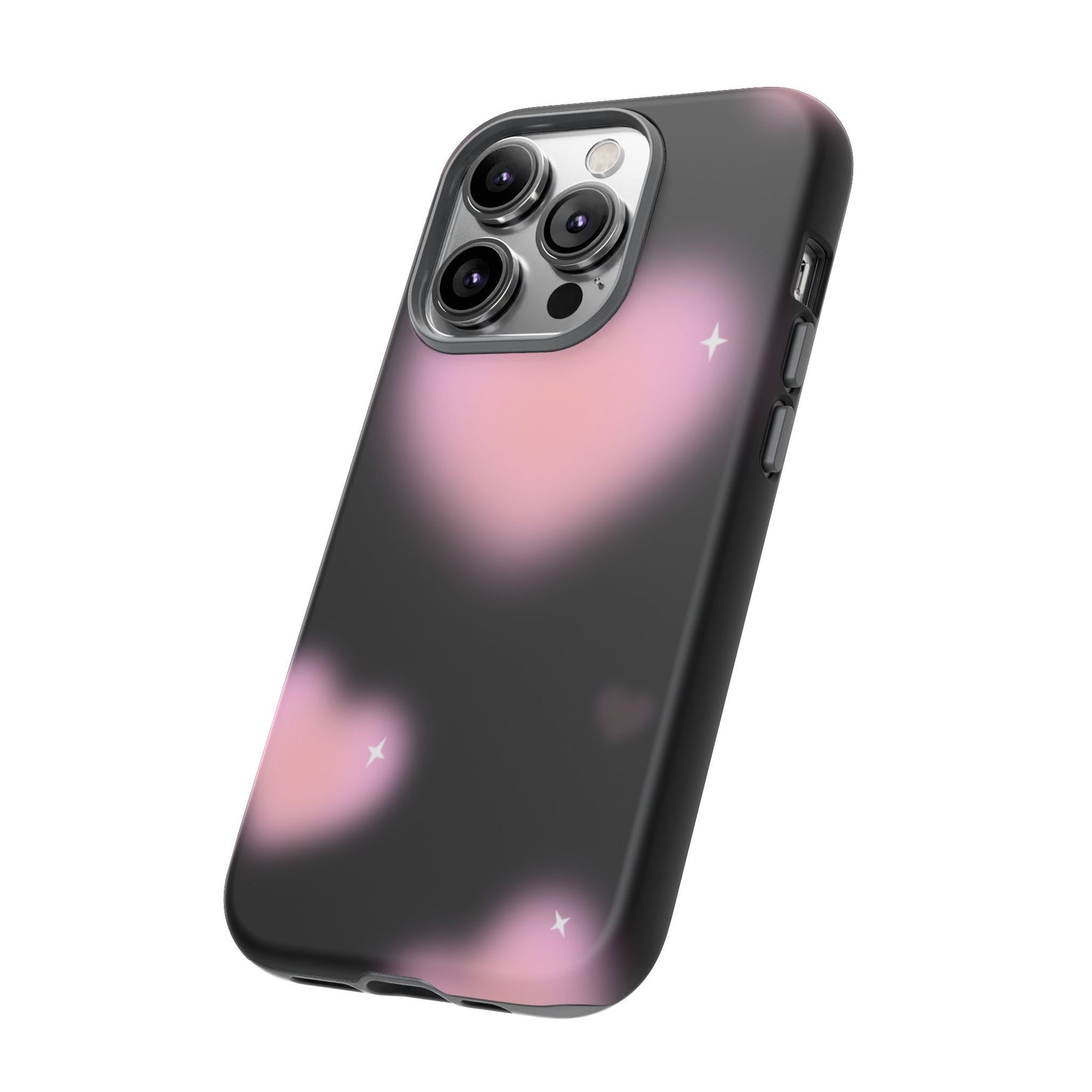 Black and Pink Blurry Heart Phone Case