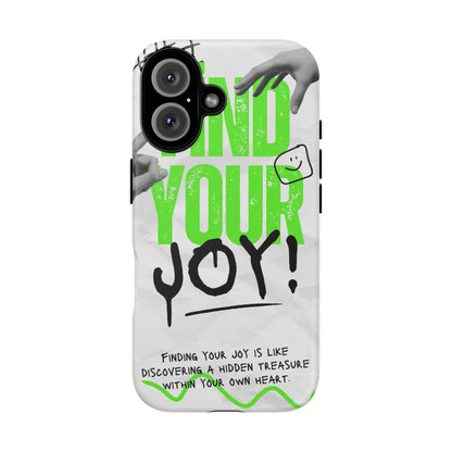 White Green Grunge Find Your Joy Phone Case