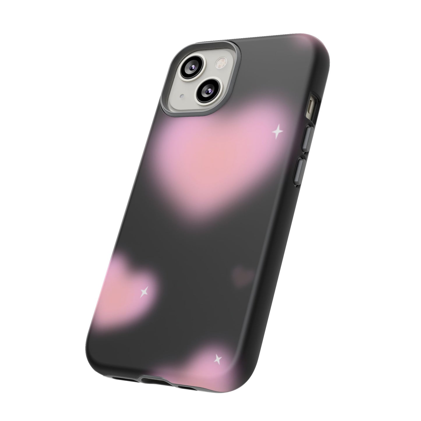 Black and Pink Blurry Heart Phone Case