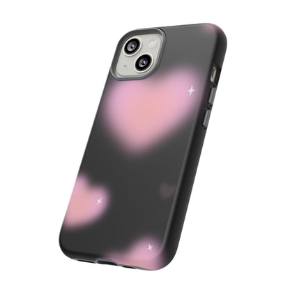 Black and Pink Blurry Heart Phone Case
