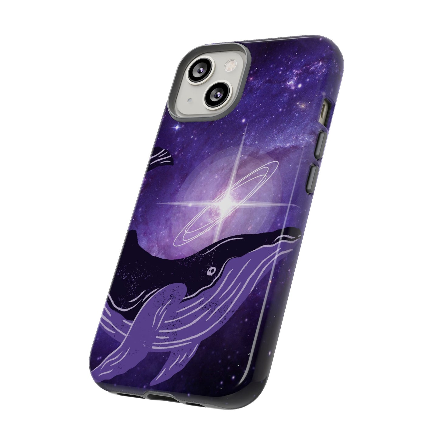 Purple Whale in Outer Space Phone Case
