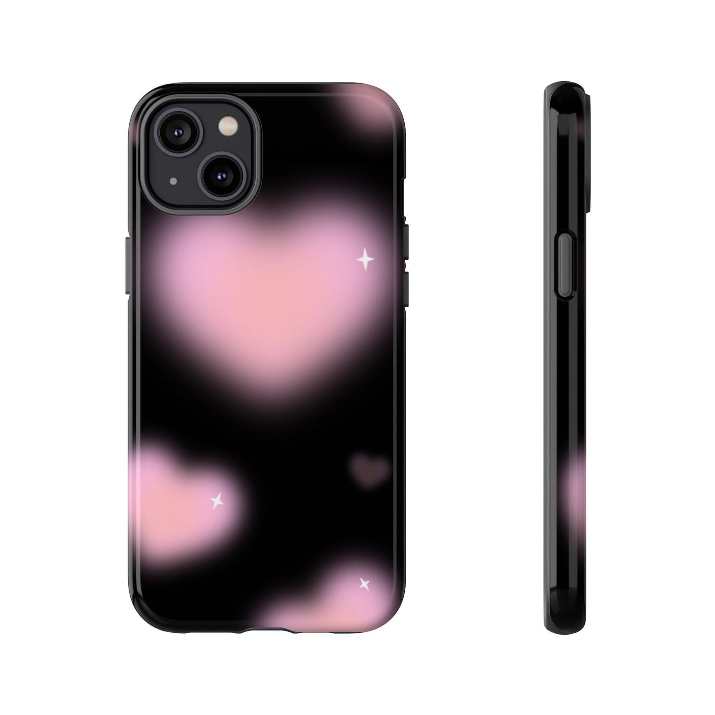 Black and Pink Blurry Heart Phone Case