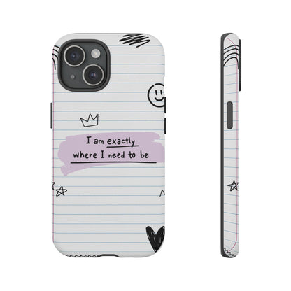 Self Affirmation Doodle Paper Phone Case