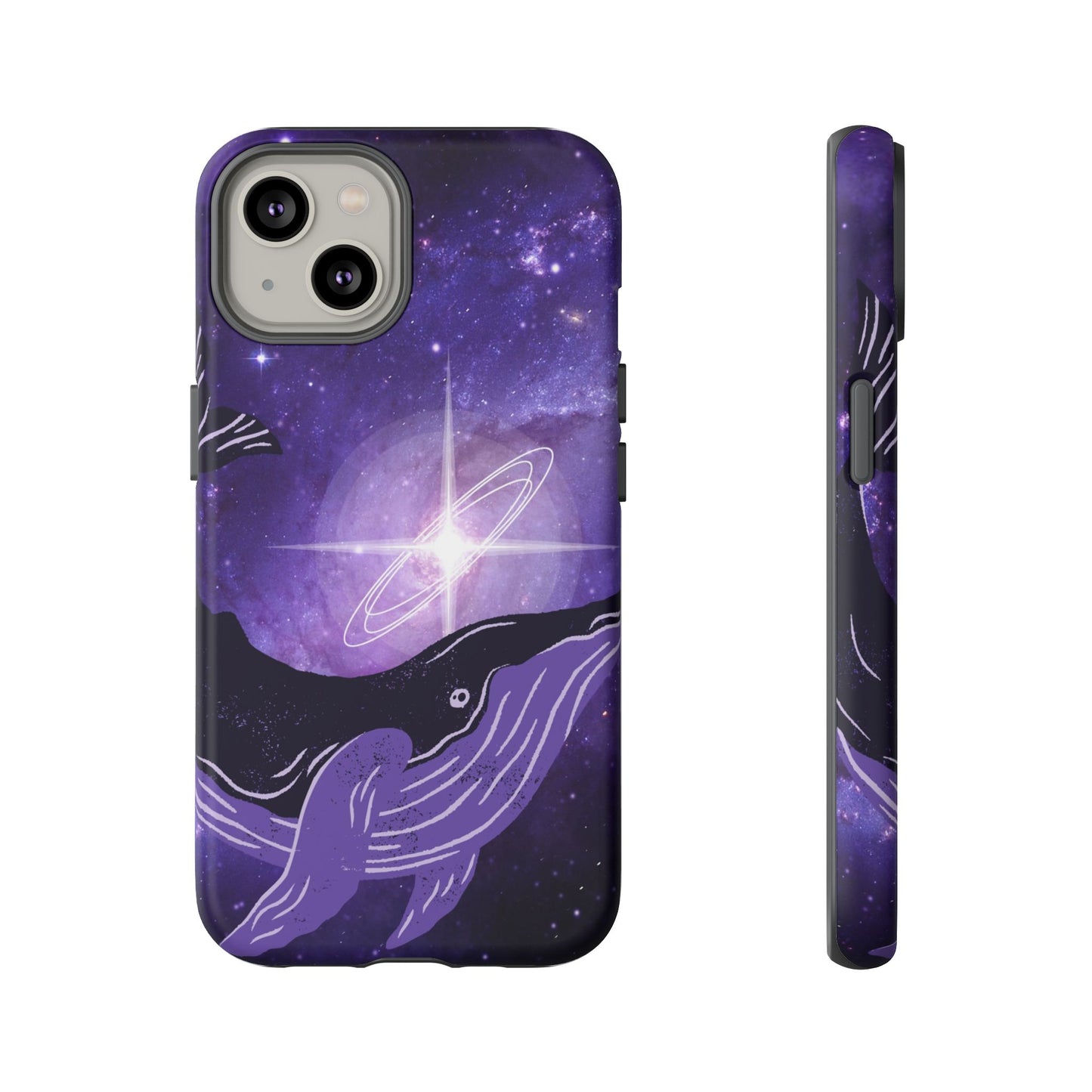 Purple Whale in Outer Space Phone Case