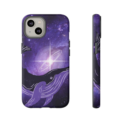 Purple Whale in Outer Space Phone Case