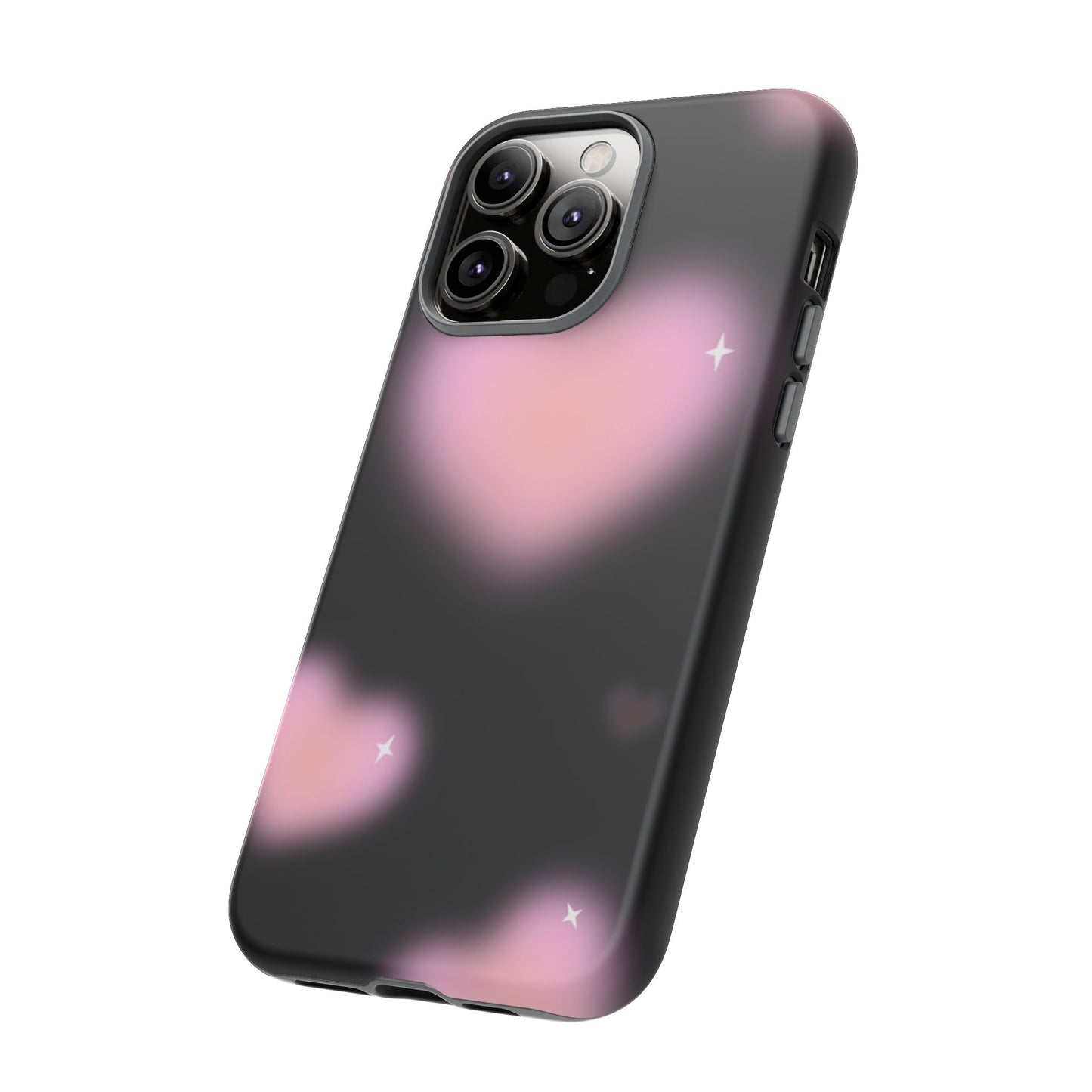 Black and Pink Blurry Heart Phone Case