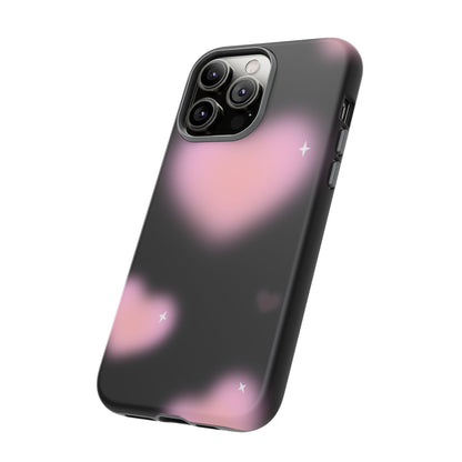 Black and Pink Blurry Heart Phone Case