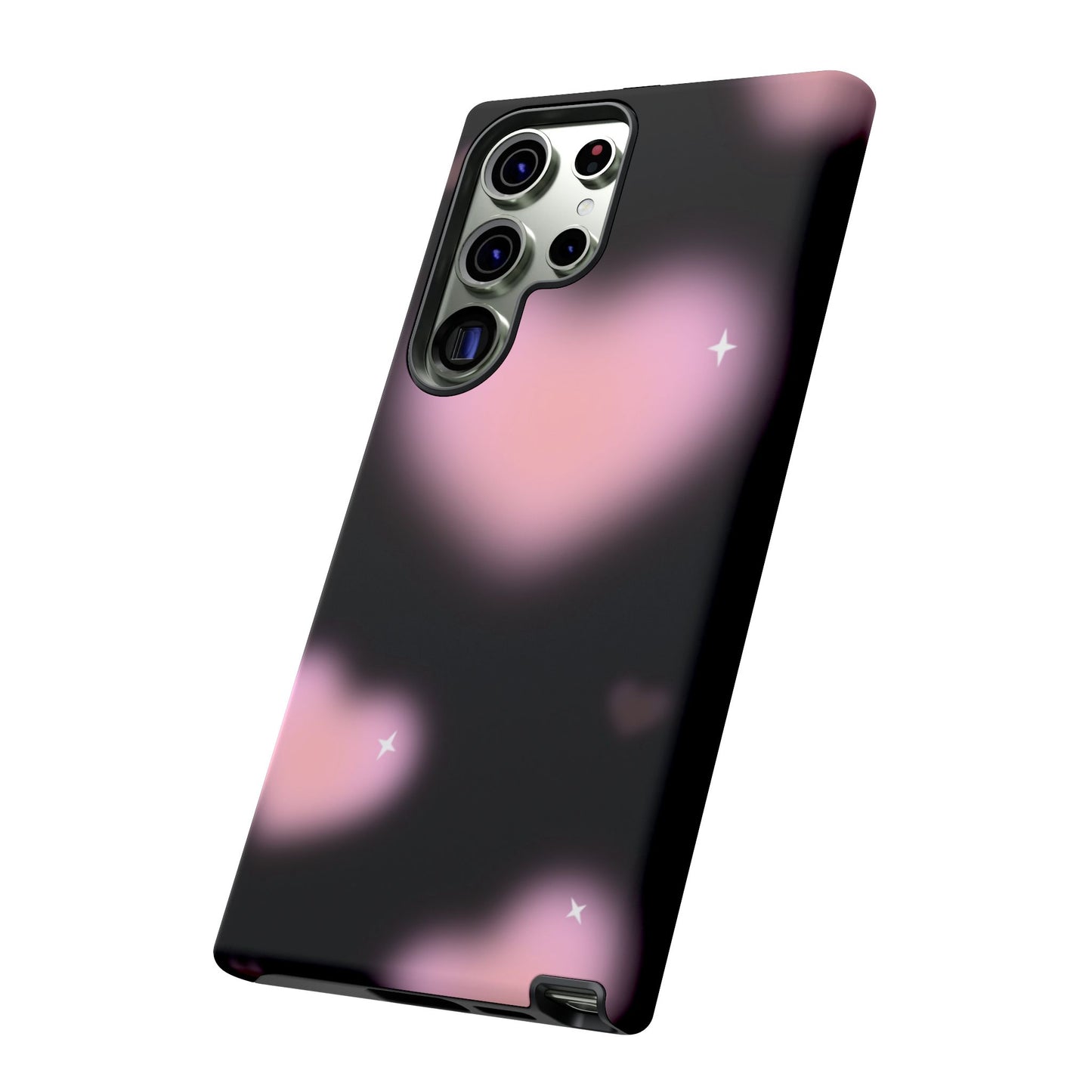 Black and Pink Blurry Heart Phone Case