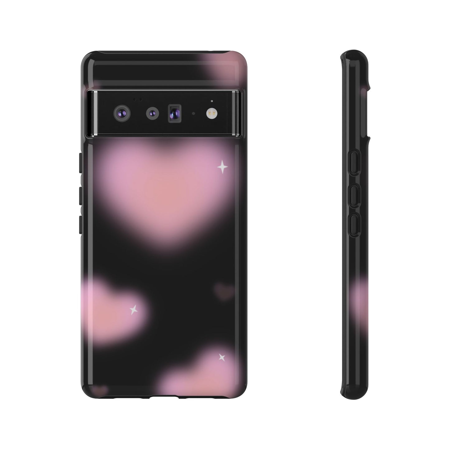 Black and Pink Blurry Heart Phone Case