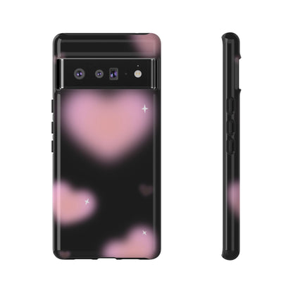 Black and Pink Blurry Heart Phone Case
