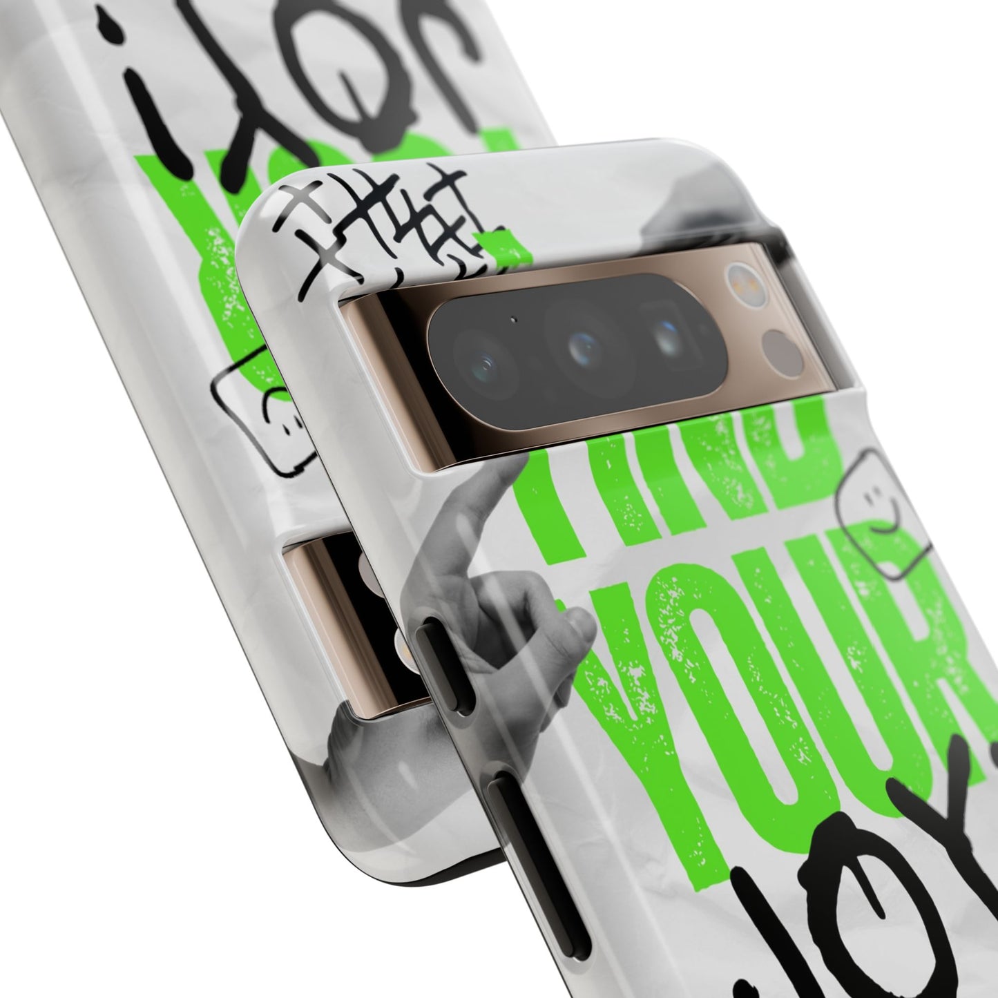 White Green Grunge Find Your Joy Phone Case