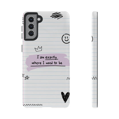 Self Affirmation Doodle Paper Phone Case