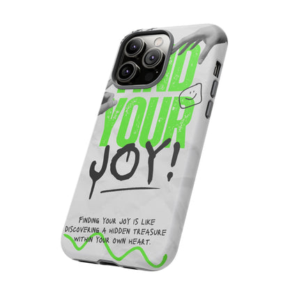 White Green Grunge Find Your Joy Phone Case