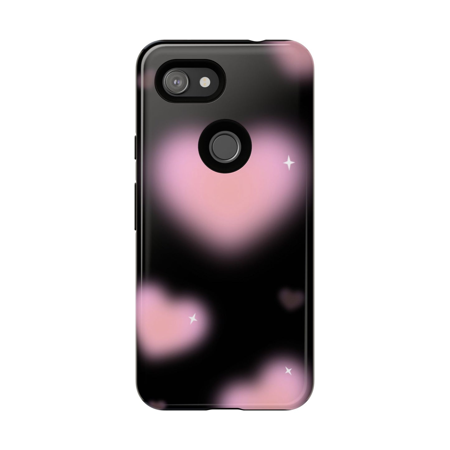 Black and Pink Blurry Heart Phone Case