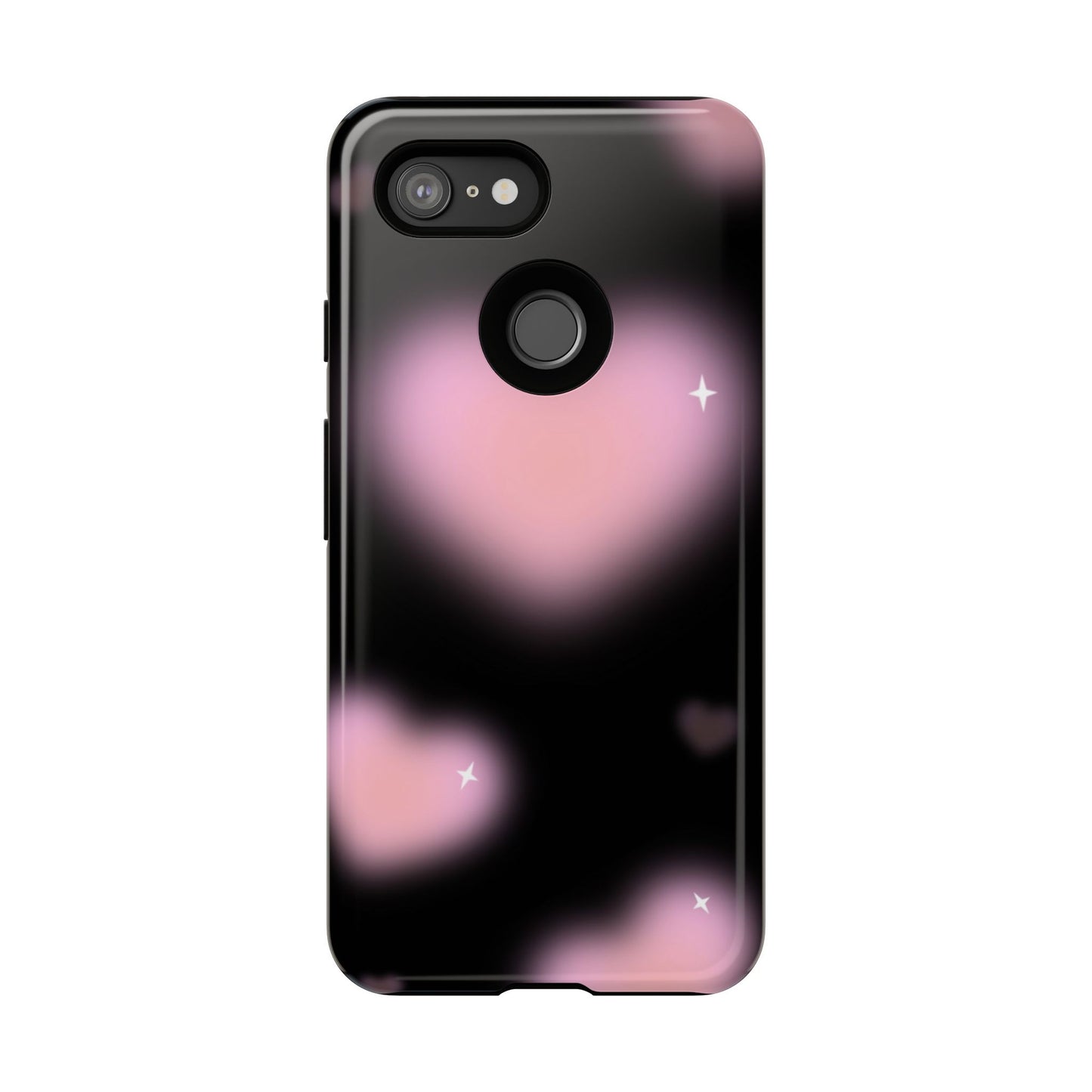 Black and Pink Blurry Heart Phone Case