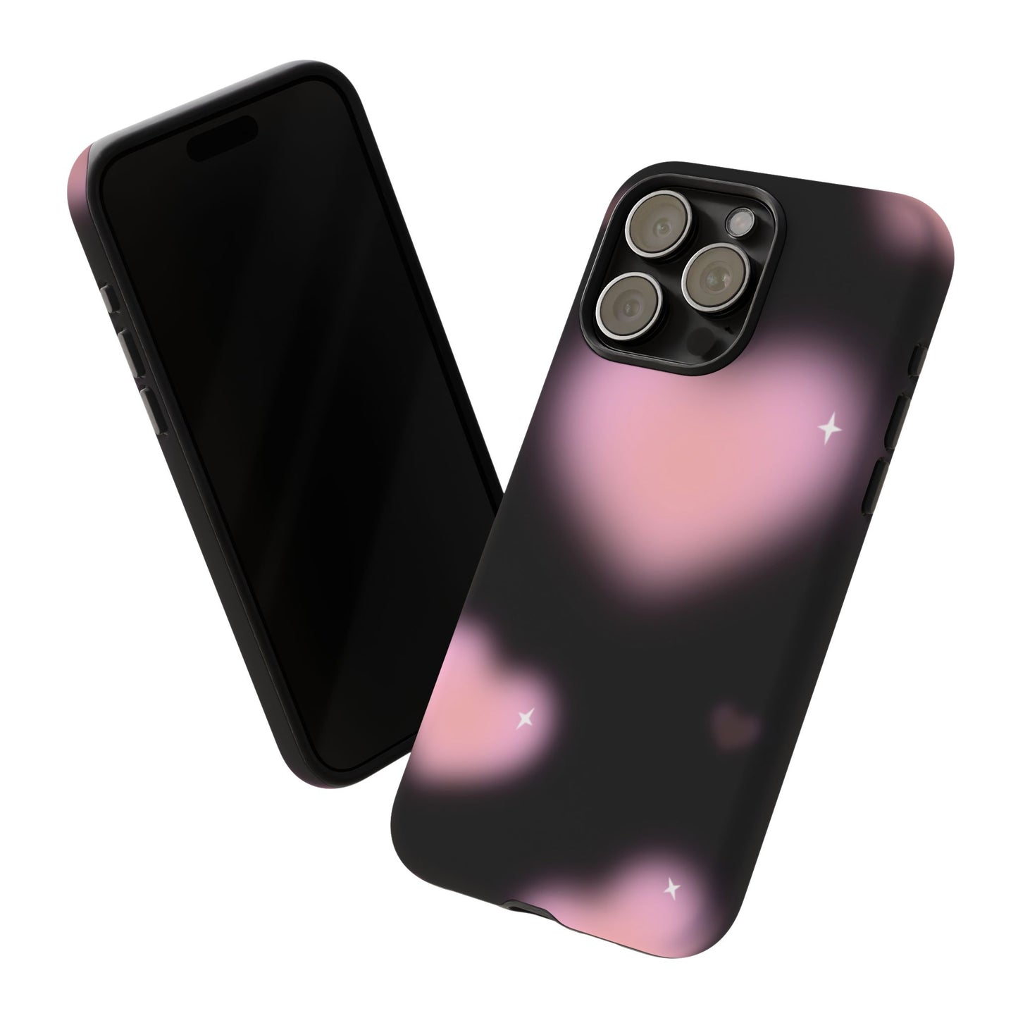 Black and Pink Blurry Heart Phone Case