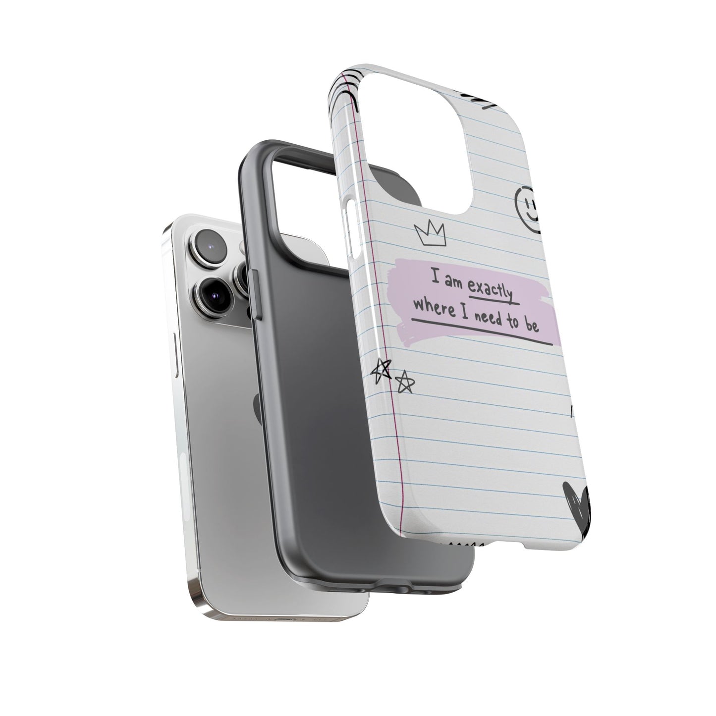 Self Affirmation Doodle Paper Phone Case