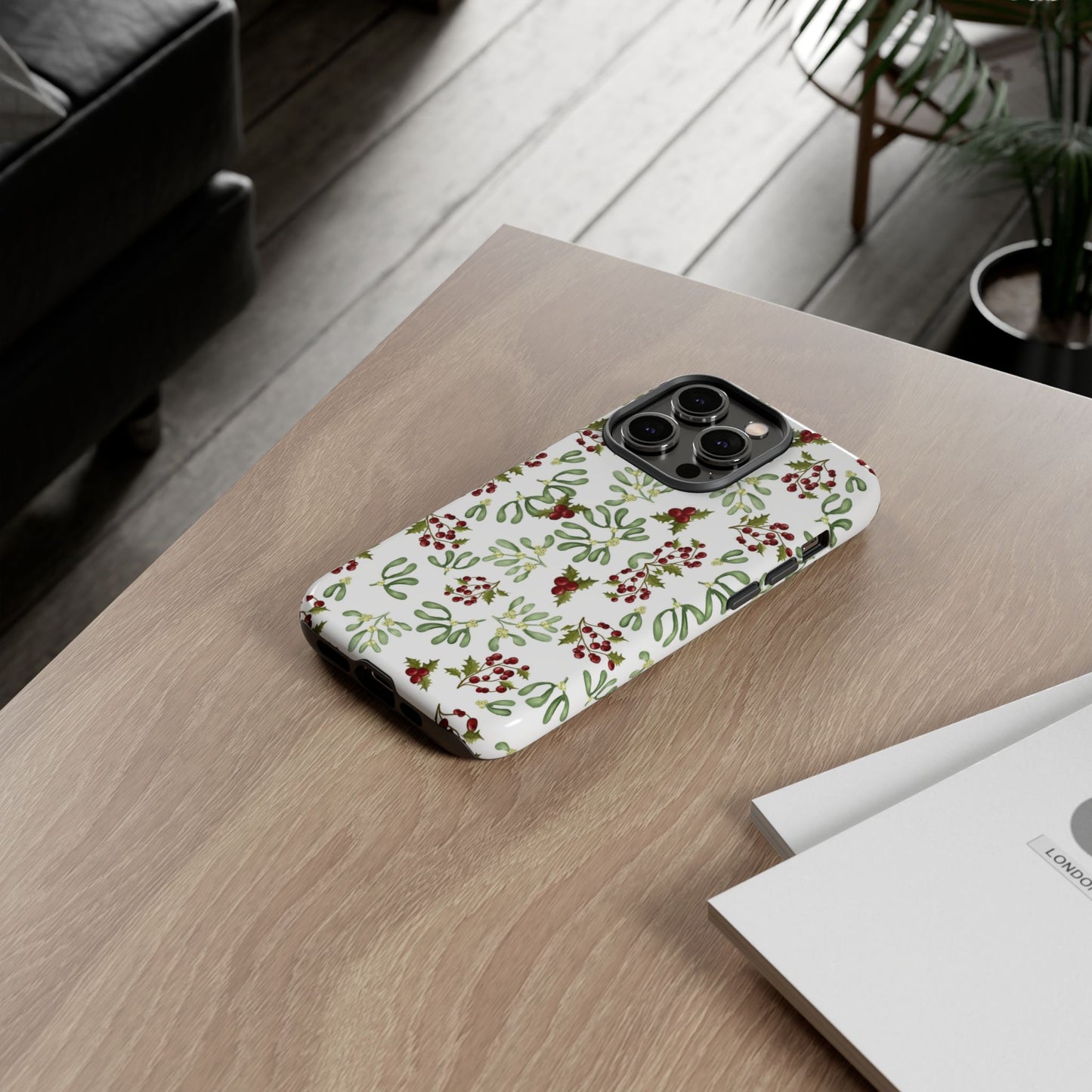 Red Green Watercolor Chriatmas Phone Case