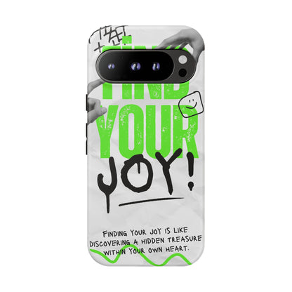 White Green Grunge Find Your Joy Phone Case