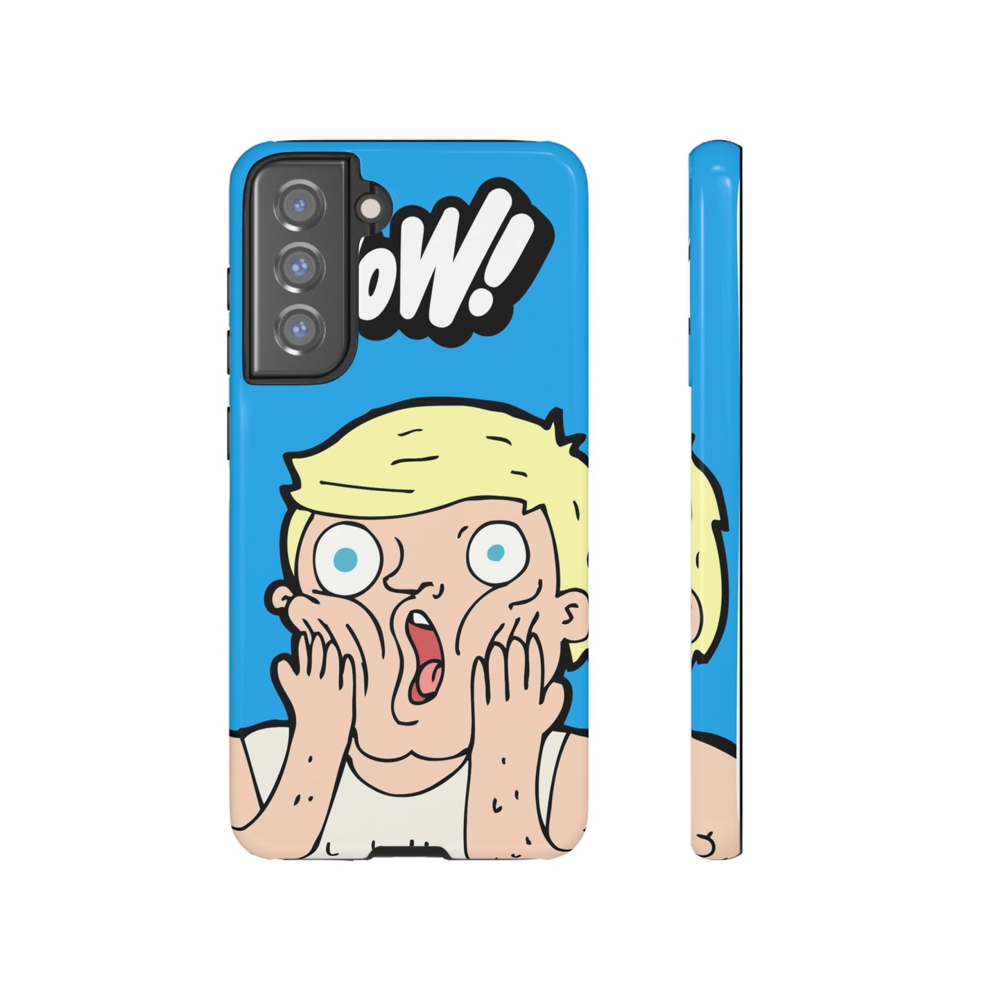Blue Illustrated Shocked Man Phone Case