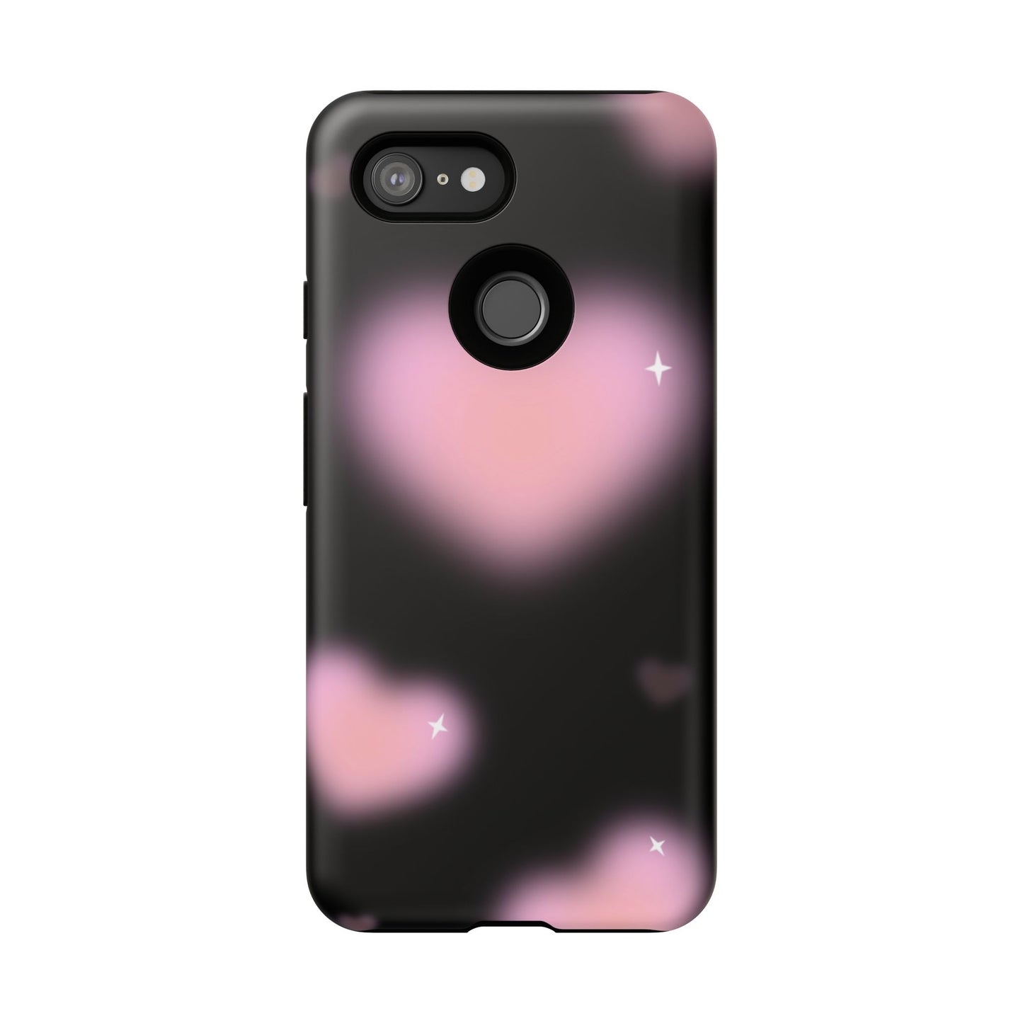 Black and Pink Blurry Heart Phone Case