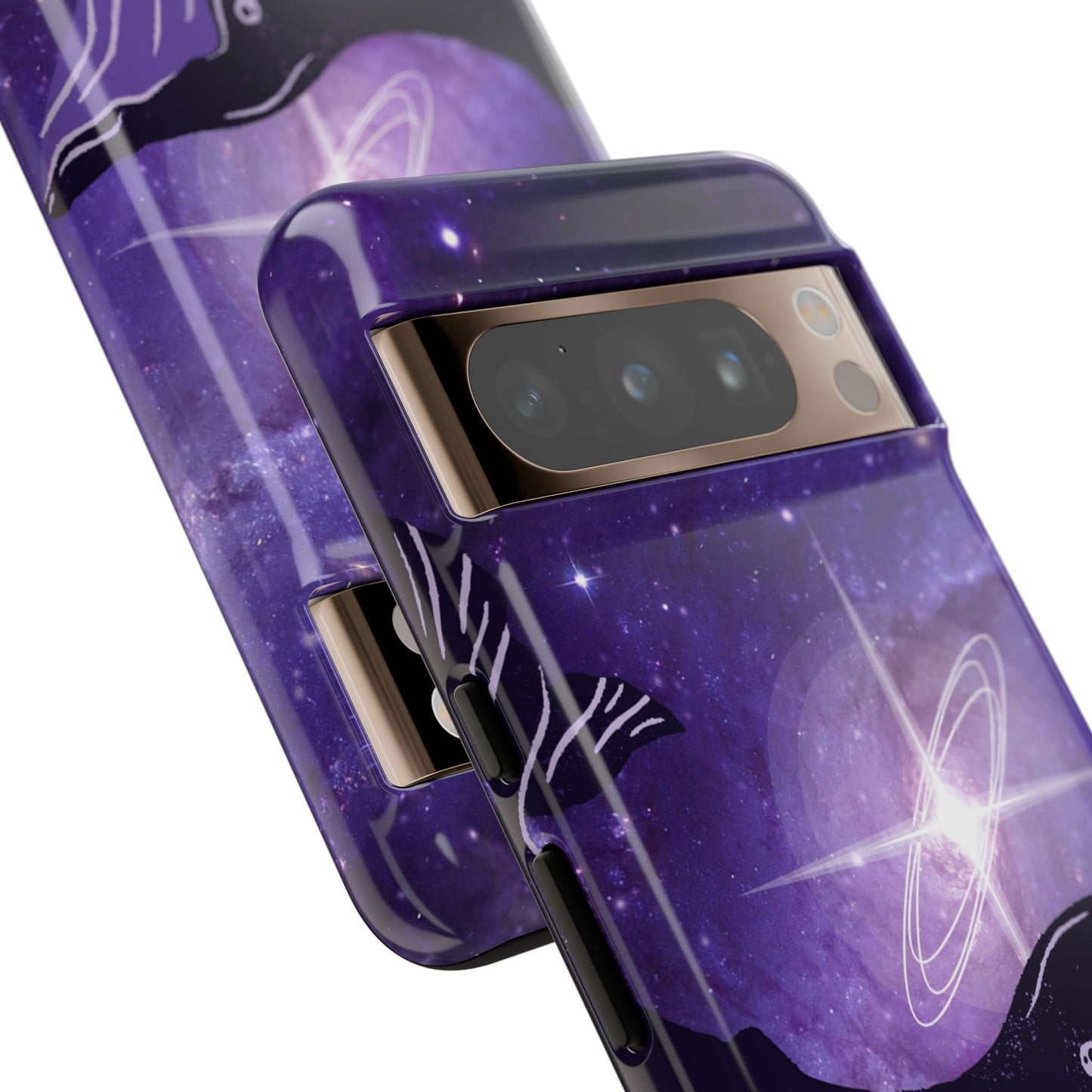 Purple Whale in Outer Space Phone Case