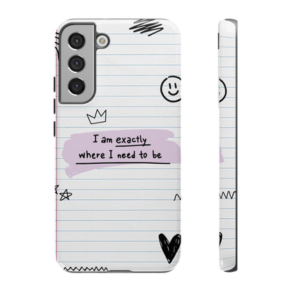 Self Affirmation Doodle Paper Phone Case