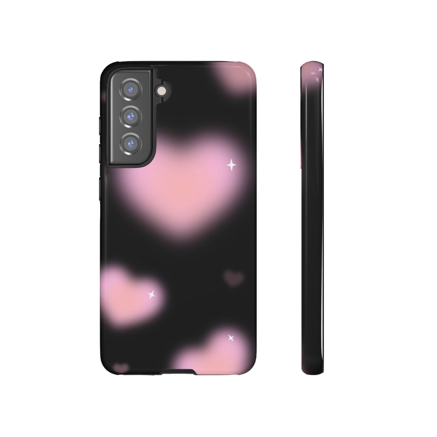 Black and Pink Blurry Heart Phone Case