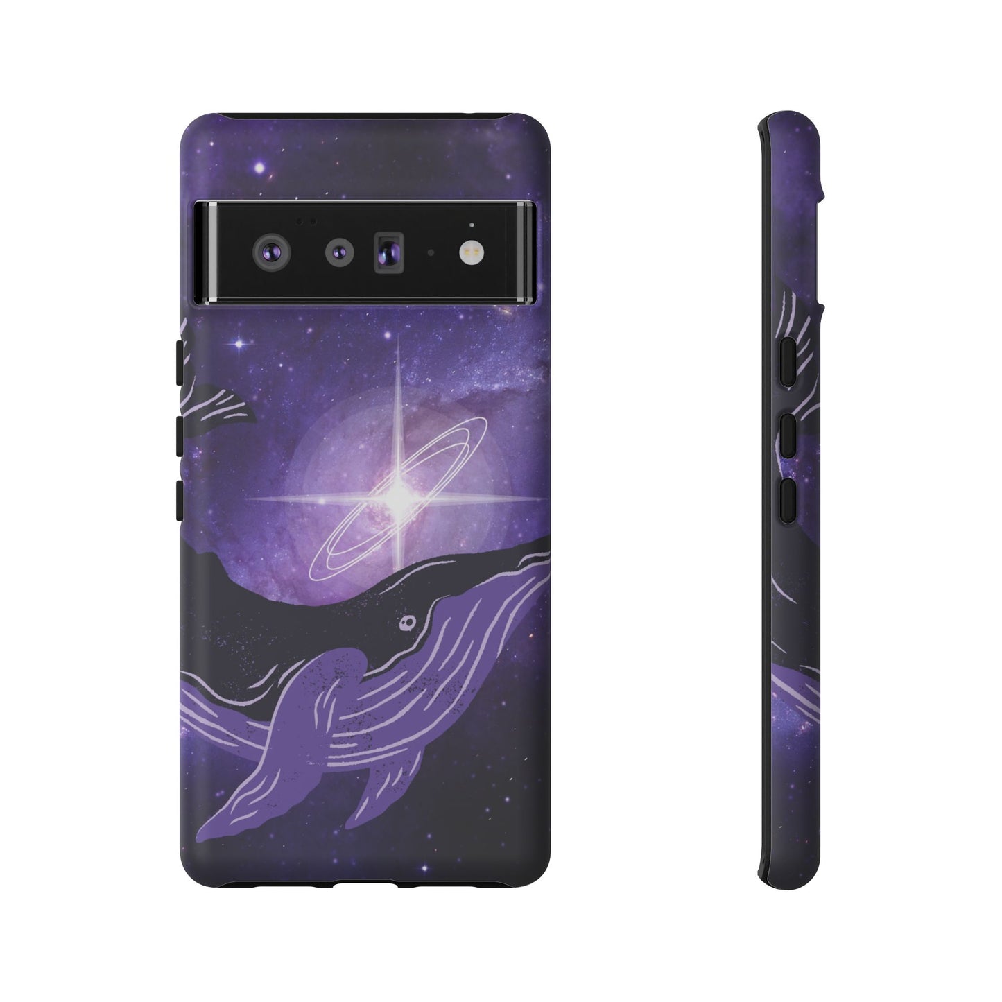 Purple Whale in Outer Space Phone Case