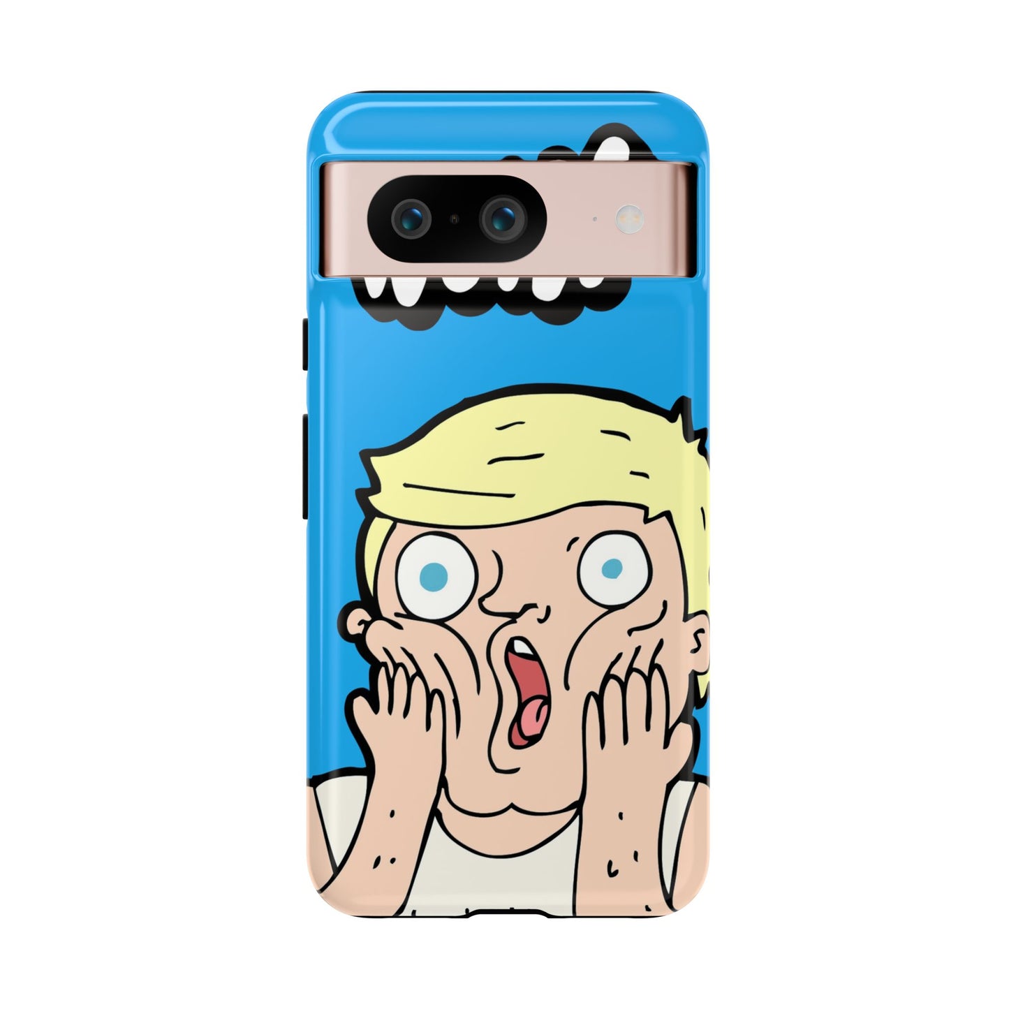 Blue Illustrated Shocked Man Phone Case