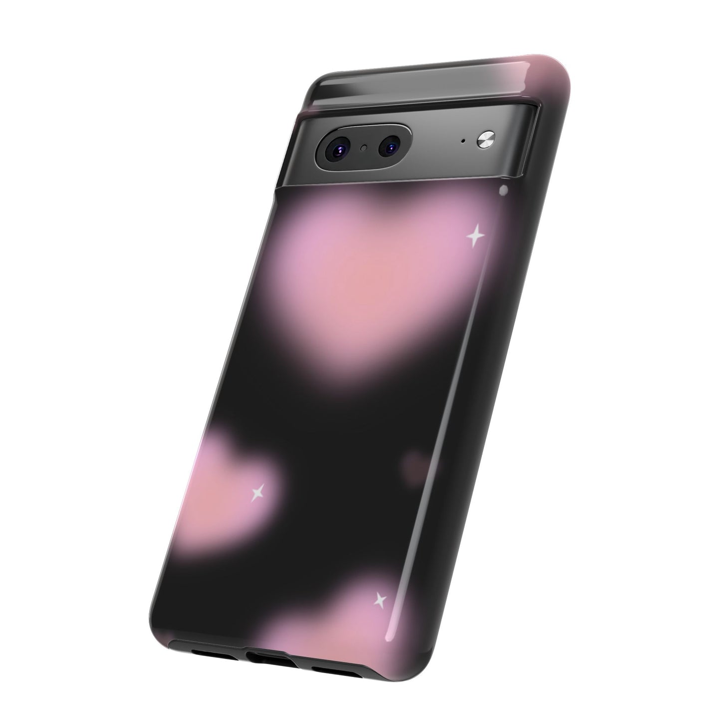Black and Pink Blurry Heart Phone Case