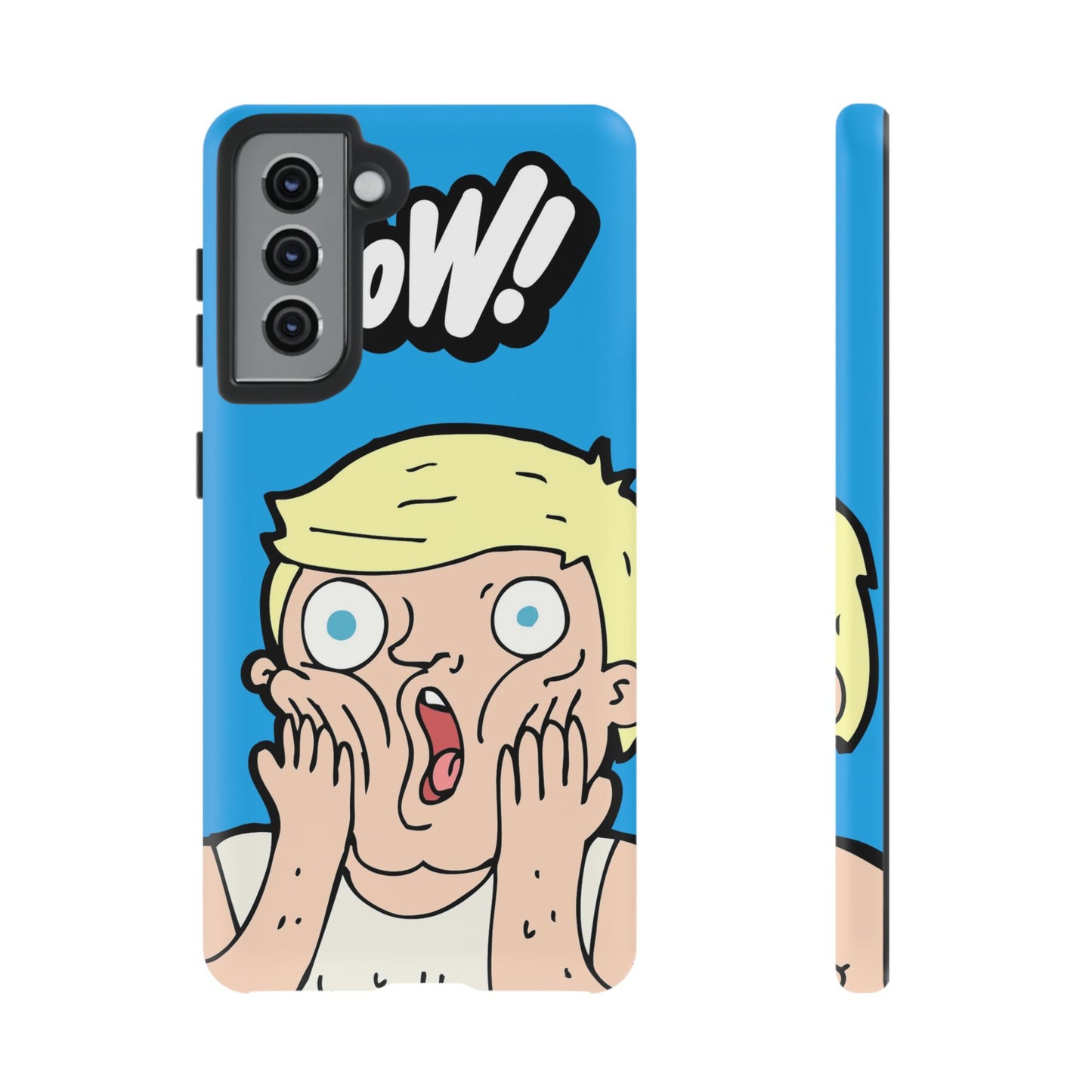 Blue Illustrated Shocked Man Phone Case