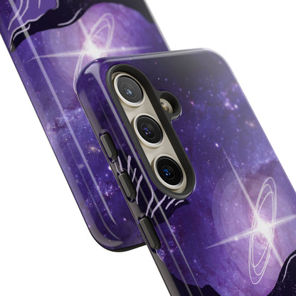Purple Whale in Outer Space Phone Case