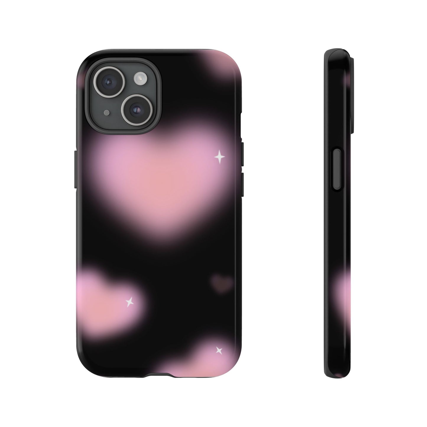 Black and Pink Blurry Heart Phone Case