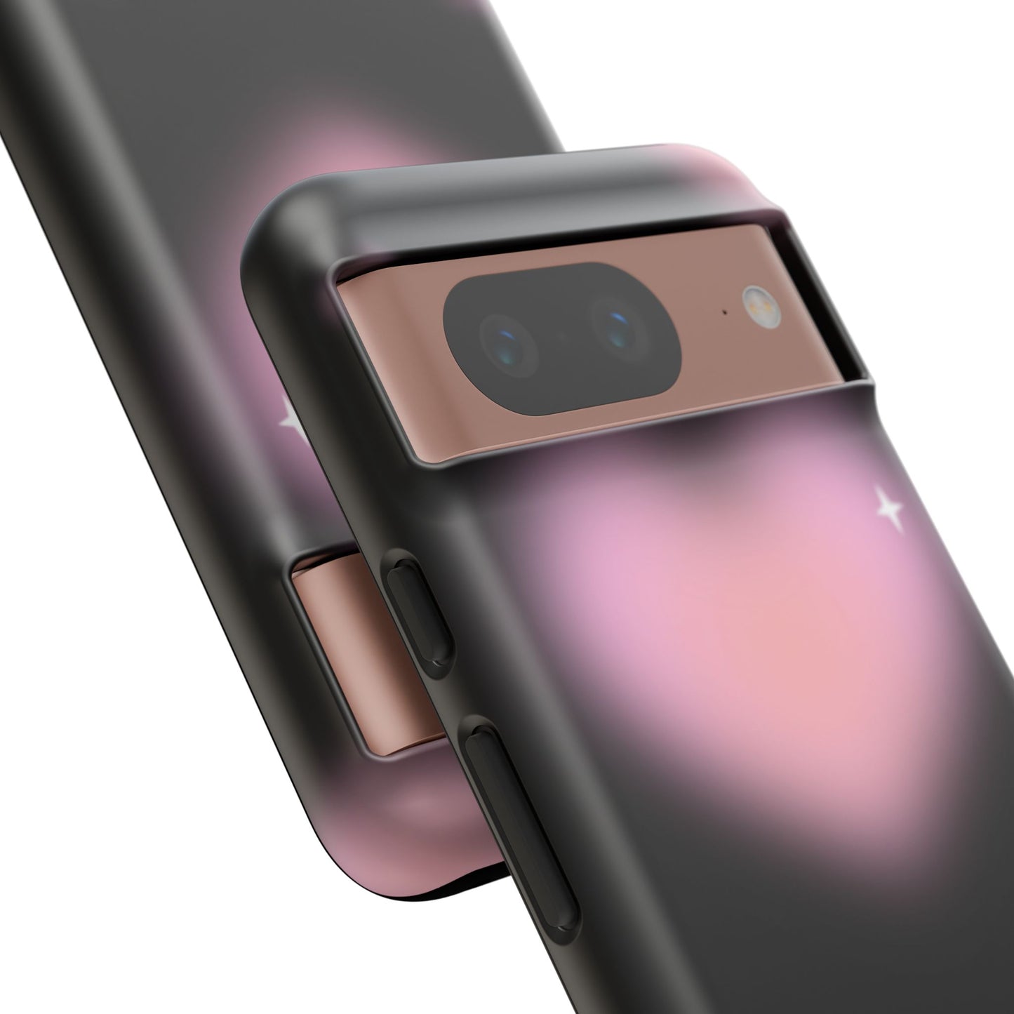 Black and Pink Blurry Heart Phone Case