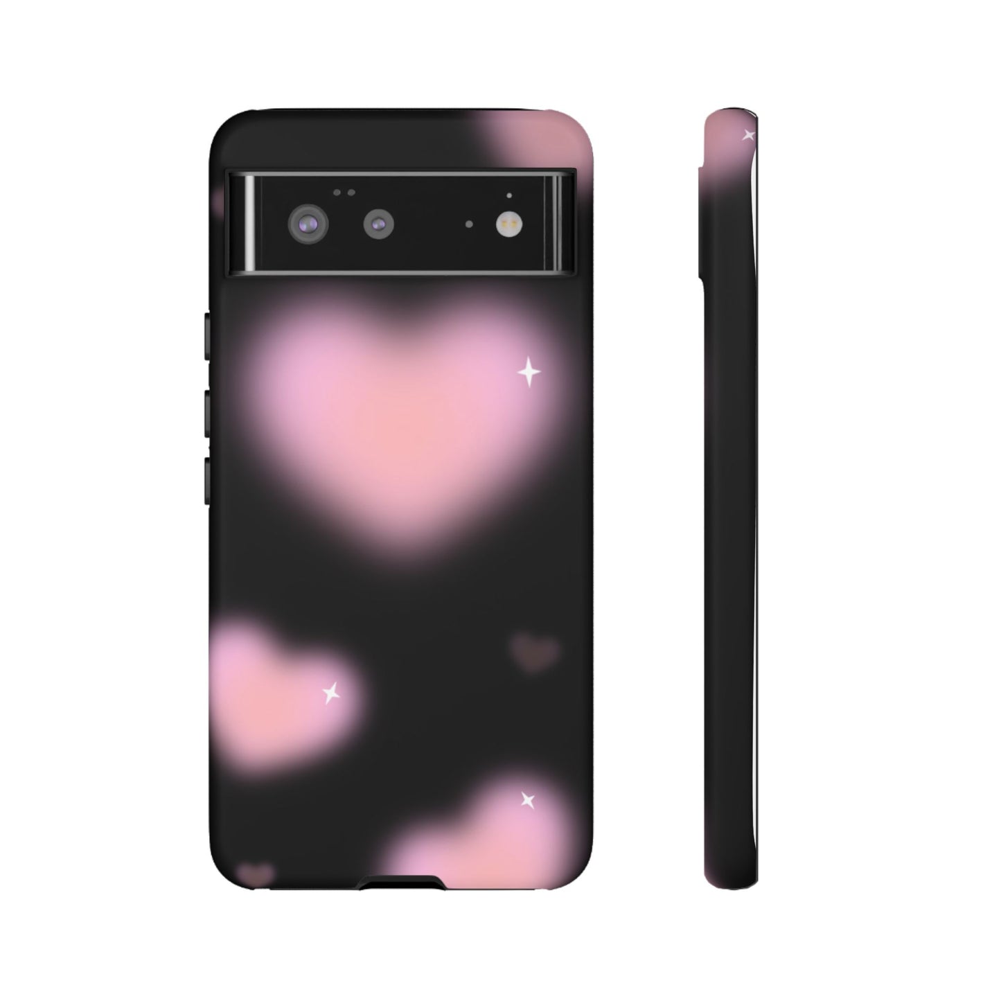 Black and Pink Blurry Heart Phone Case