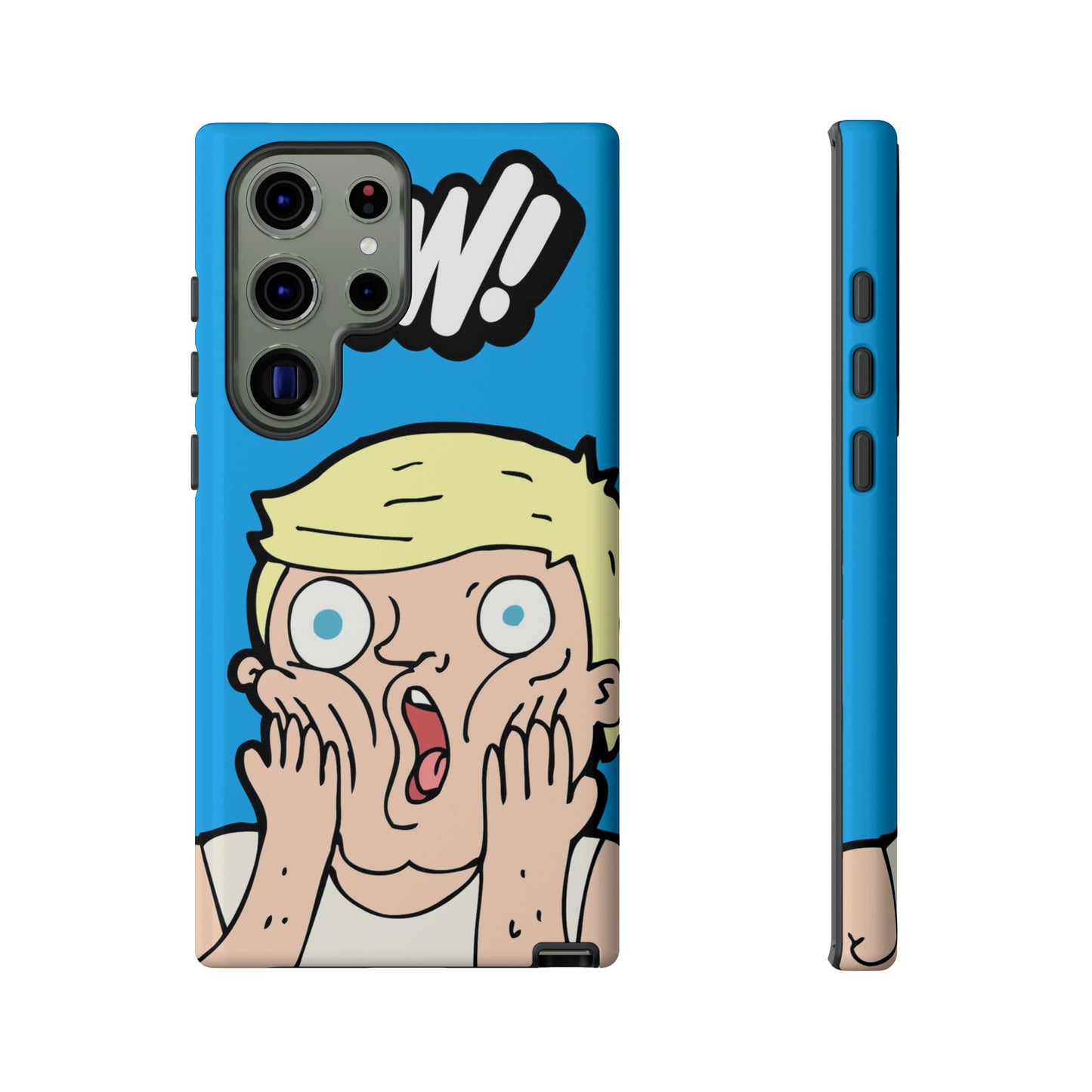 Blue Illustrated Shocked Man Phone Case