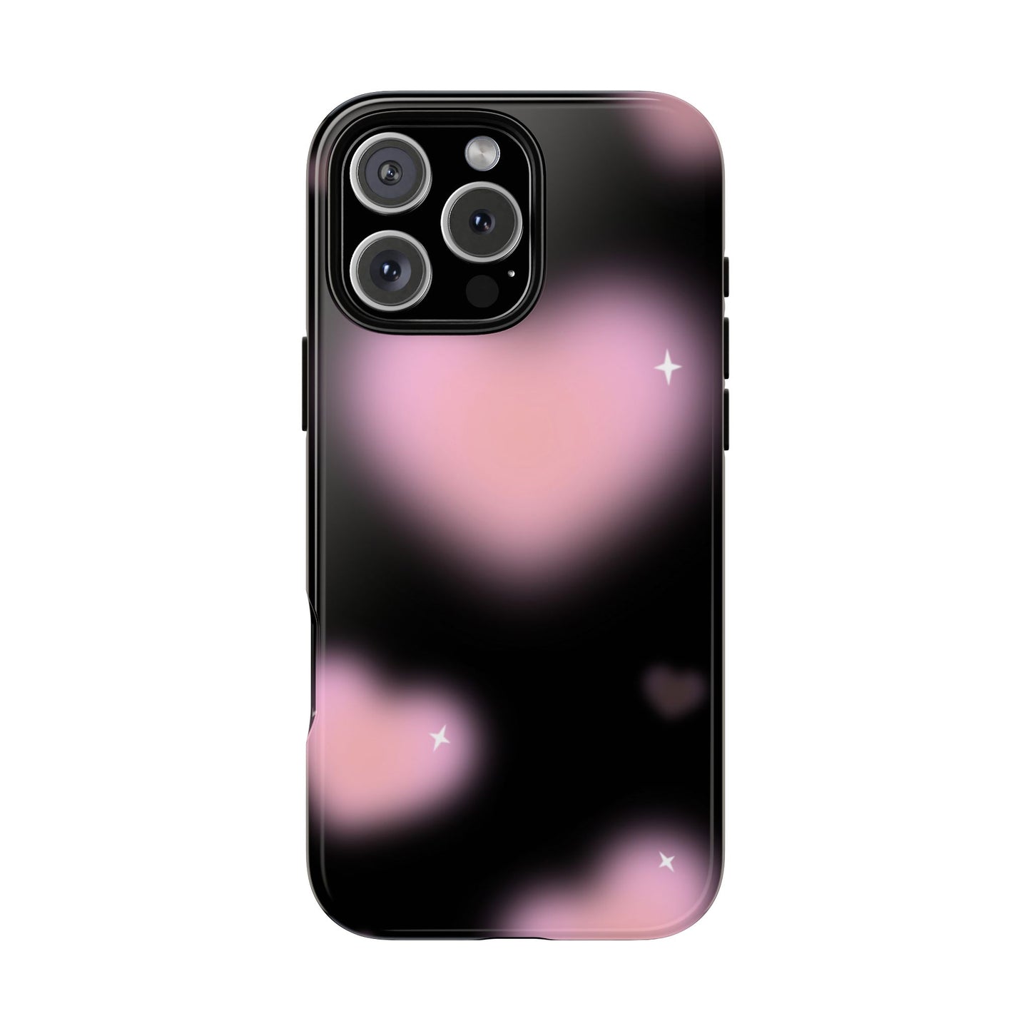 Black and Pink Blurry Heart Phone Case