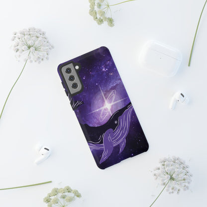 Purple Whale in Outer Space Phone Case