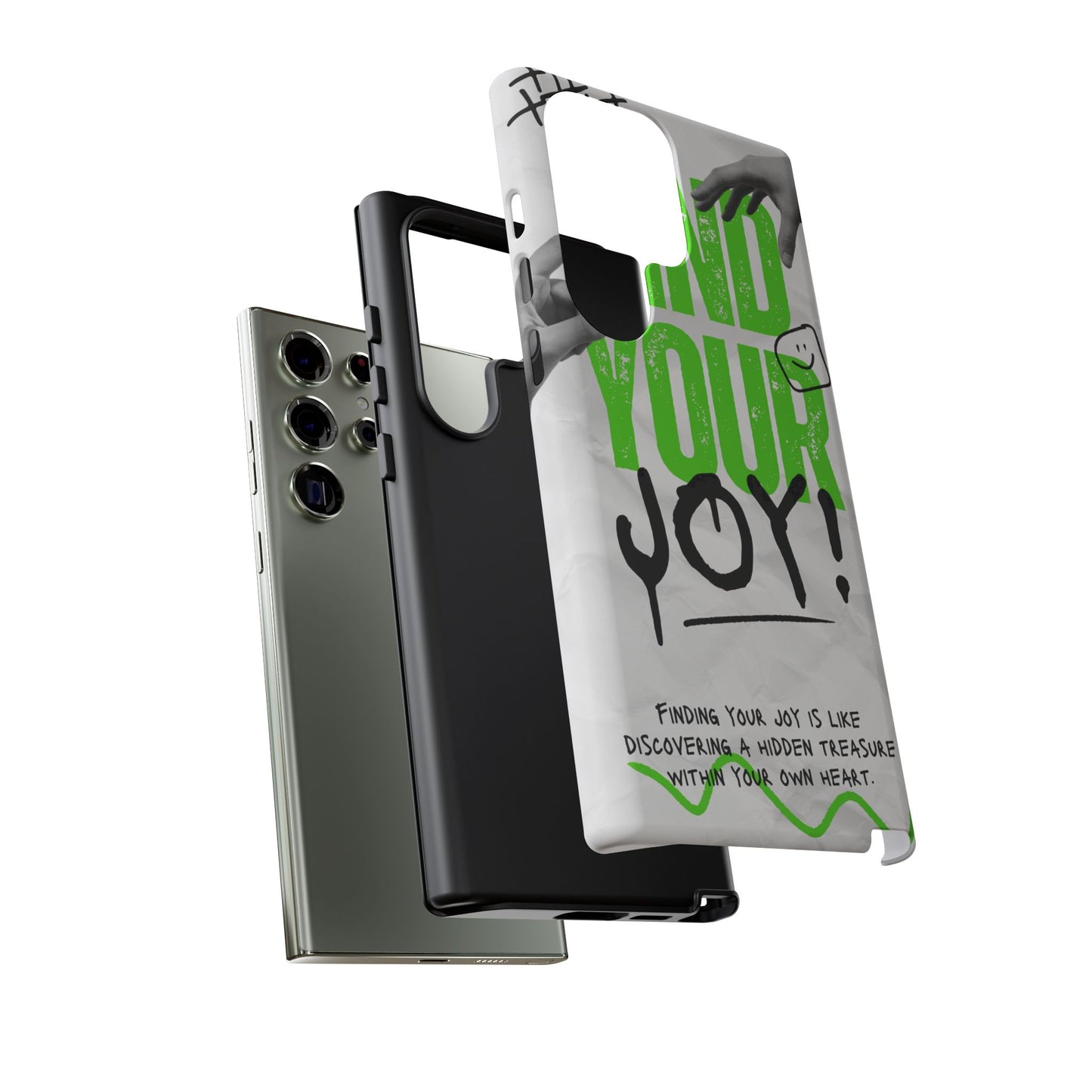 White Green Grunge Find Your Joy Phone Case