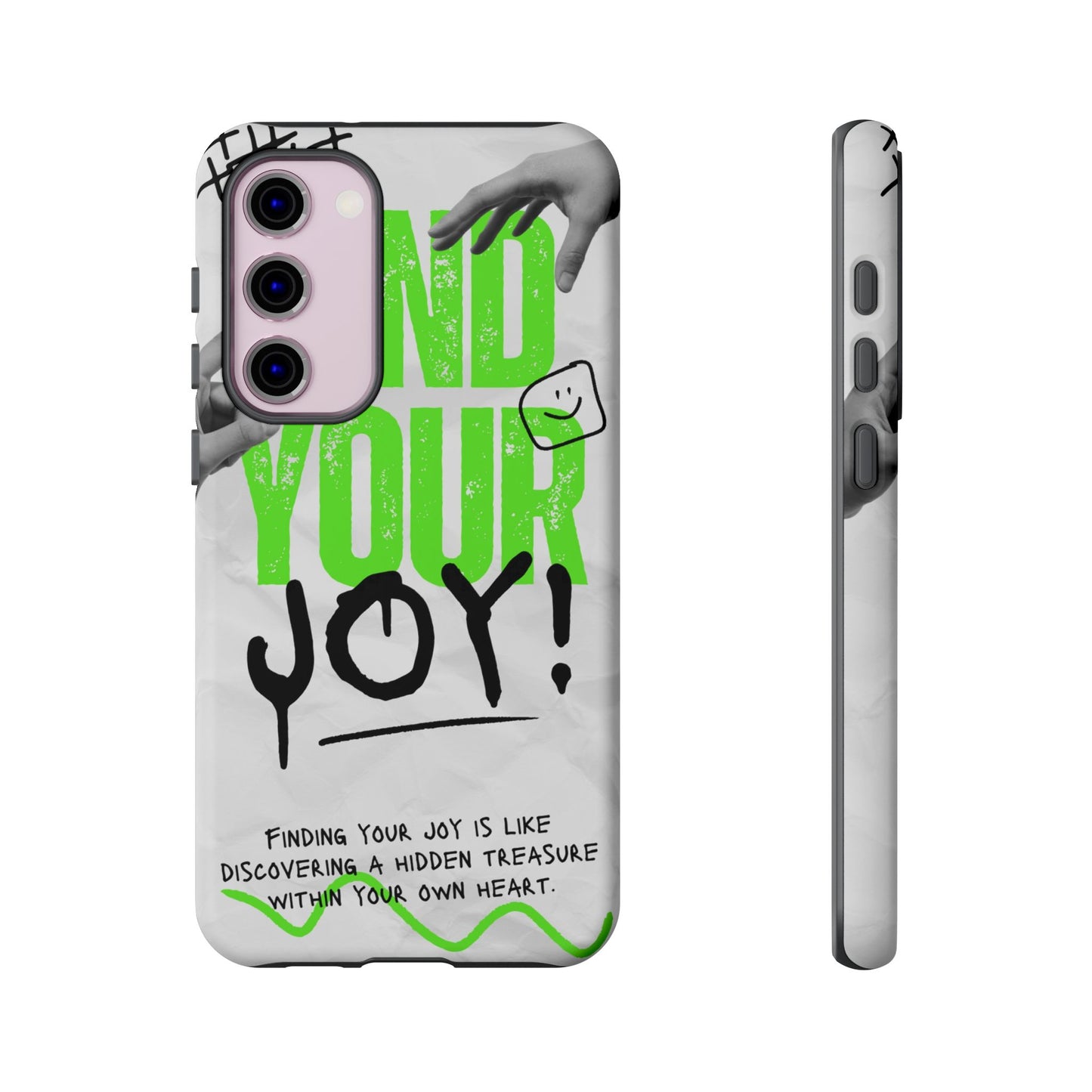 White Green Grunge Find Your Joy Phone Case