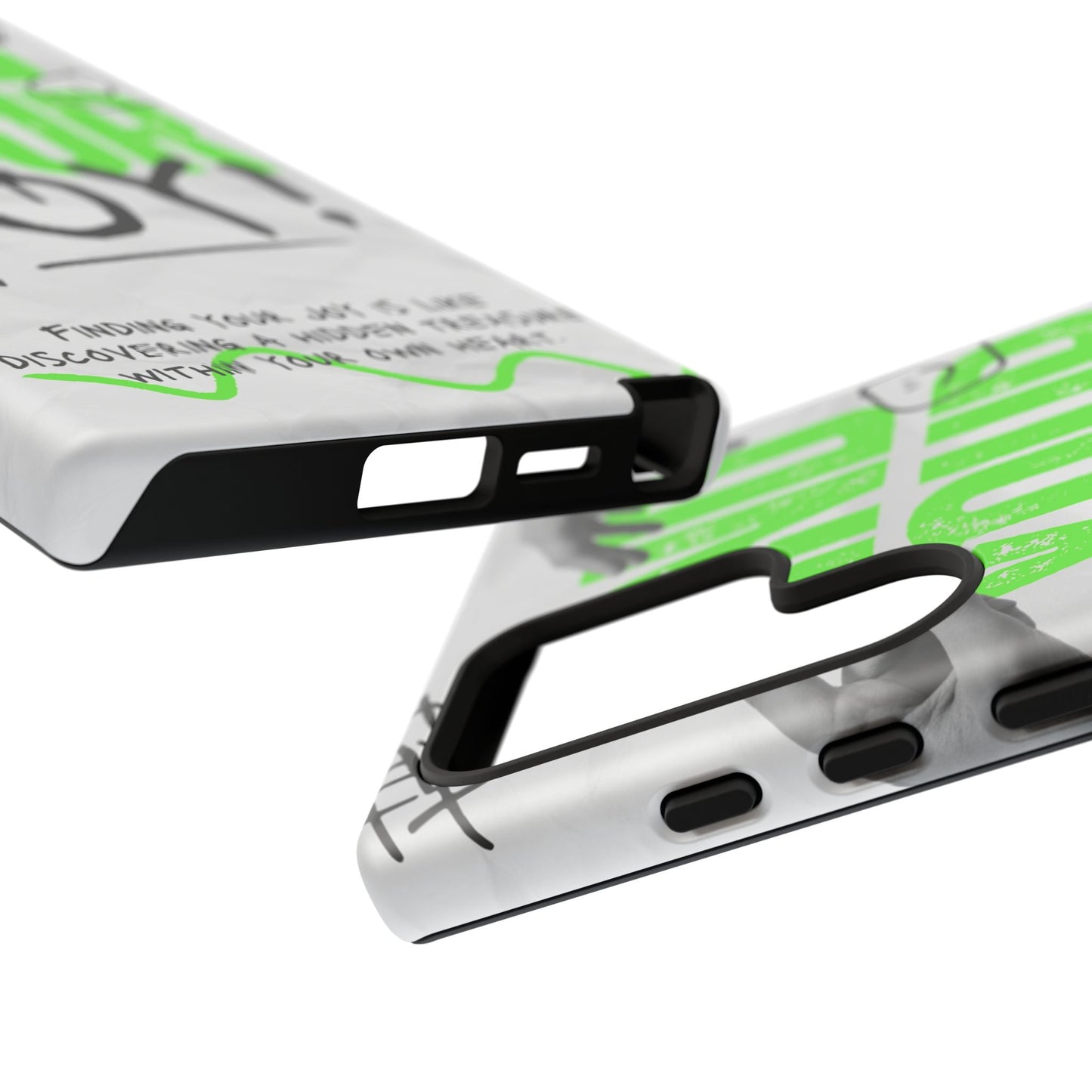 White Green Grunge Find Your Joy Phone Case