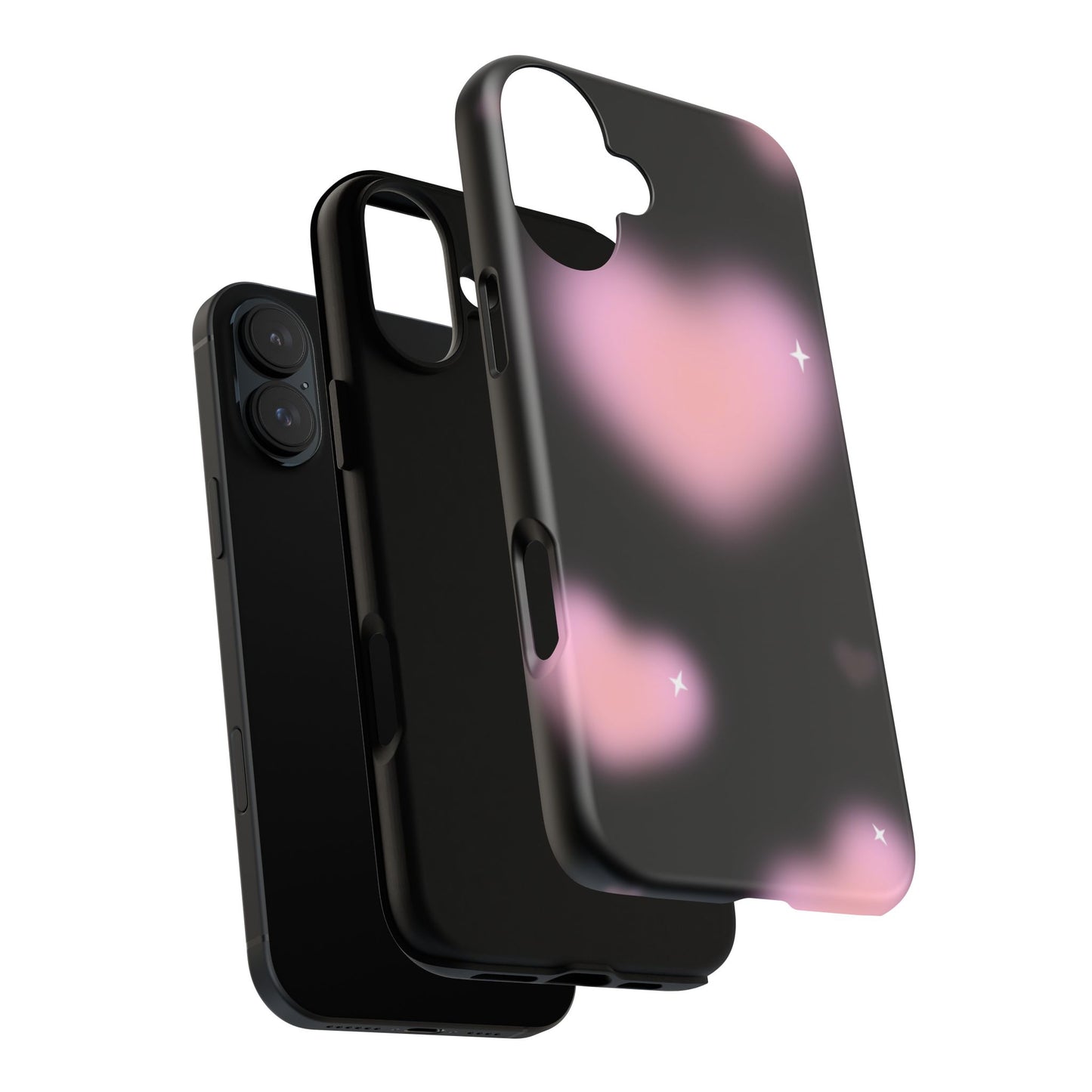 Black and Pink Blurry Heart Phone Case